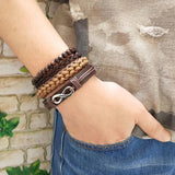 Vintage Multilayer Leather Bracelets Set for Men Women