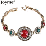 Vintage Jewelry Rhinestone Mens Bracelets Round Tibet Silver Resin Bracelet