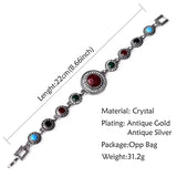 Vintage Jewelry Rhinestone Mens Bracelets Round Tibet Silver Resin Bracelet