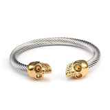 Vintage Skeleton Bangles Skull Stainless Steel Men Male Cuff Bracelets