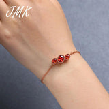 JMK Oval Crystal Bracelet Ruby Zircon Rose Chain Bangle