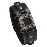 Punk Alloy Rivets Men Bracelet Cuff Vintage Leather Charms Wrap Bangle