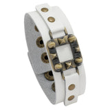 Punk Alloy Rivets Men Bracelet Cuff Vintage Leather Charms Wrap Bangle