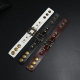 Punk Alloy Rivets Men Bracelet Cuff Vintage Leather Charms Wrap Bangle