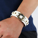 Punk Alloy Rivets Men Bracelet Cuff Vintage Leather Charms Wrap Bangle