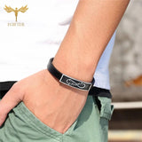 Infinite Leather Bracelet Charm Couple Bangles Stainless Steel