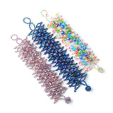 Faceted Purple Ray Blu Light Crystal Stretch Bracelet 4x6mm Beads