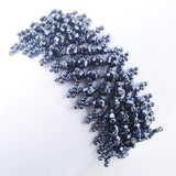 Faceted Purple Ray Blu Light Crystal Stretch Bracelet 4x6mm Beads