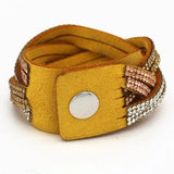 Multilayer Crystal Woven Leather Bracelet