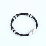 Stainless Steel Braided Leather Rope Bracelet