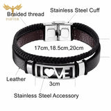 Romantic LOVE Bracelets for Couple Men Women Stainless Steel Cuff Bangle