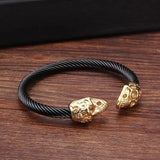 Skull Stainless Steel Men Cuff Bracelet Top Vintage Skeleton Wristband Bangle