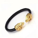 Skull Stainless Steel Men Cuff Bracelet Top Vintage Skeleton Wristband Bangle