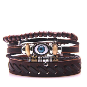 Weave Charm Wrap Leather Bracelet Men Women Bangle Jewelry Accessory