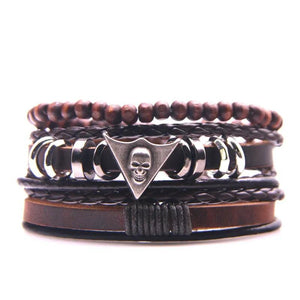 Weave Charm Wrap Leather Bracelet Men Women Bangle Jewelry Accessory