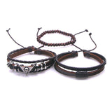 Weave Charm Wrap Leather Bracelet Men Women Bangle Jewelry Accessory