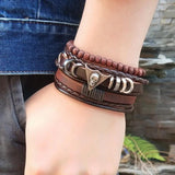 Weave Charm Wrap Leather Bracelet Men Women Bangle Jewelry Accessory