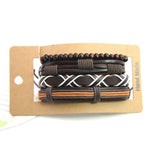 Vintage Leather Bracelet Set For Men Women Wrap Charm Jewelry