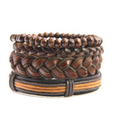 Vintage Leather Bracelet Set For Men Women Wrap Charm Jewelry