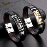 Men's Leather Bangle Irregular Line Pattern Bracelet