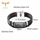 Men's Leather Bangle Irregular Line Pattern Bracelet