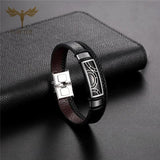 Men's Leather Bangle Irregular Line Pattern Bracelet