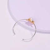 Freshwater Pearl Hand-wound Shell Silver Bracelet