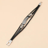 Punk Men Bracelet Vintage Multilayer Feather Angel Wing Charm Braided Leather