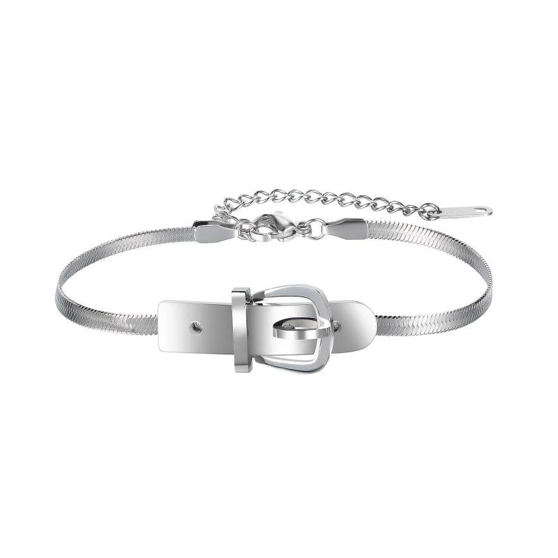 Snake Chain Bracelet Adjustable Link Stainless Steel Jewelry