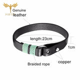 Men's Leather Bracelet Braided Rope Wrist Jewelry Boyfriend Gift