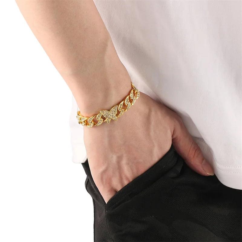 Sparkle Crystal Butterfly Cuba Bracelet for Women