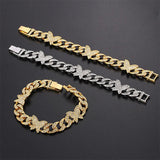 Sparkle Crystal Butterfly Cuba Bracelet for Women