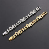 Sparkle Crystal Butterfly Cuba Bracelet for Women