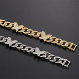 Sparkle Crystal Butterfly Cuba Bracelet for Women