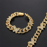 Sparkle Crystal Butterfly Cuba Bracelet for Women