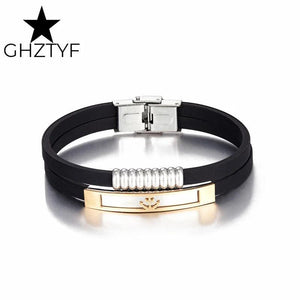 Sport Anchor Bracelets Silicone Stainless Steel Wristband Men Women