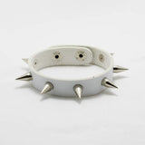 Cone Stud Spikes Rivet Leather Biker Wristband Cuff Bracelet