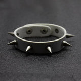 Cone Stud Spikes Rivet Leather Biker Wristband Cuff Bracelet