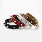 Cone Stud Spikes Rivet Leather Biker Wristband Cuff Bracelet