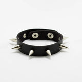 Cone Stud Spikes Rivet Leather Biker Wristband Cuff Bracelet