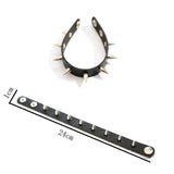 Cone Stud Spikes Rivet Leather Biker Wristband Cuff Bracelet