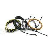Adjustable Leather Bracelets For Men Multilayer Braided Bangle Charm Jewelry