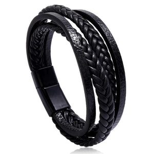 Brown Leather Bracelet with Magnet Clasp Unisex Fashion Jewelry