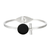 Stylish Couple Bracelet & Stainless Steel Round Open Bangle