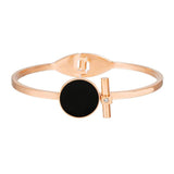 Stylish Couple Bracelet & Stainless Steel Round Open Bangle