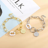 Square Chain Bracelet Stainless Steel Women Cuff Jewelry