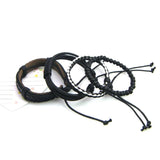 Punk Multilayer Leather Charms Beads Bracelets Gothic Jewelry Accessories