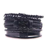 Punk Multilayer Leather Charms Beads Bracelets Gothic Jewelry Accessories