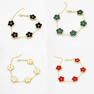 Five Leaf Flower Bracelet Women Jewelry Floral Four Leaf Flower Bracelet