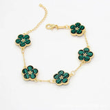 Five Leaf Flower Bracelet Women Jewelry Floral Four Leaf Flower Bracelet